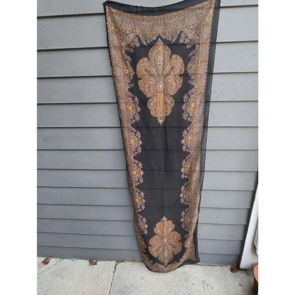 Brown Gold (Feels like Silk) Long Sheer Scarf